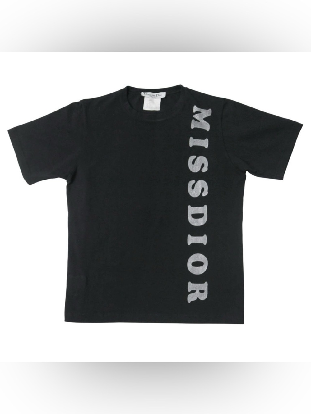 00s Christian Dior "miss dior" metallic text print top